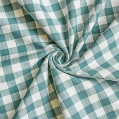 Teal Gingham Checks Cotton Fabric