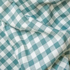 Teal Gingham Checks Cotton Fabric