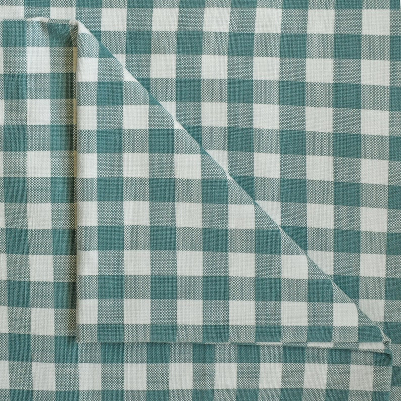 Teal Gingham Checks Cotton Fabric