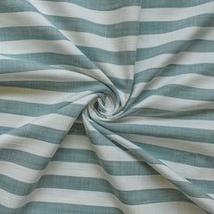 Teal Gingham Stripes Cotton Fabric