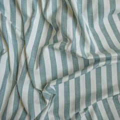 Teal Gingham Stripes Cotton Fabric