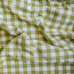 Chartreuse Gingham Checks Cotton Fabric