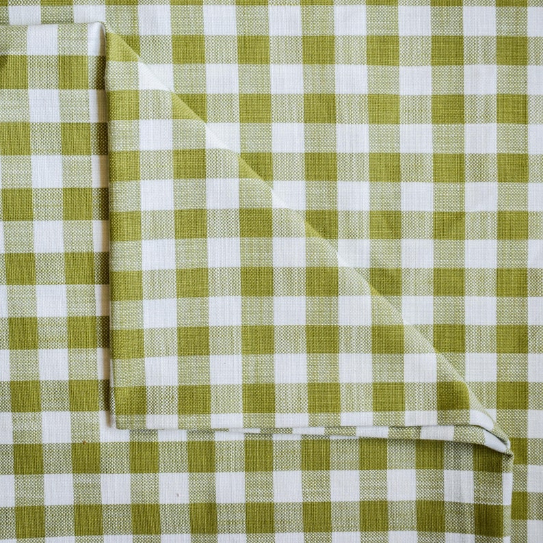 Chartreuse Gingham Checks Cotton Fabric