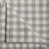 Beige Gingham Checks Cotton Fabric