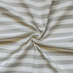 Beige Gingham Stripes Cotton Fabric
