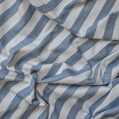 Blue Gingham Stripes Cotton Fabric