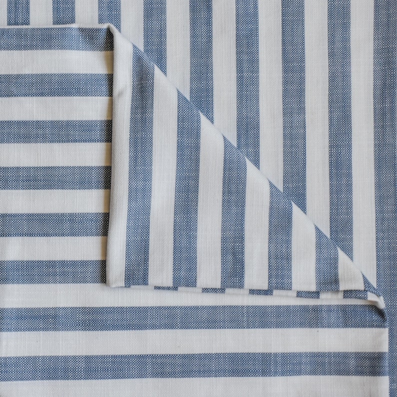 Blue Gingham Stripes Cotton Fabric