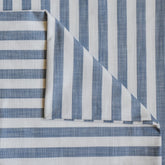 Blue Gingham Stripes Cotton Fabric