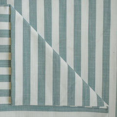 Teal Gingham Stripes Cotton Fabric