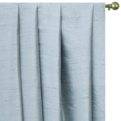 Ice Blue Pure Silk Dupioni Curtain Panels