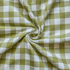 Chartreuse Gingham Checks Cotton Fabric