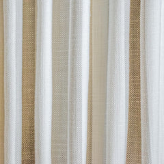 Beige Gingham Stripes Cotton Fabric
