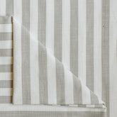 Beige Gingham Stripes Cotton Fabric