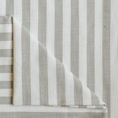 Beige Gingham Stripes Cotton Fabric