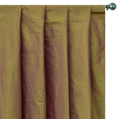 Lime Green And Pink Art Silk Curtain Panels