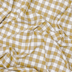 Mustard Yellow Gingham Checks Cotton Fabric