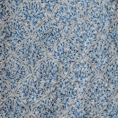 Shades of Blue Cotton Embroidery Fabric by the Yard
