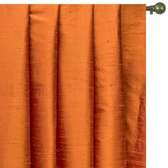 Saffron Orange Pure Silk Dupioni Curtain Panels
