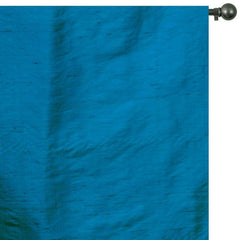 Turquoise Blue Pure Silk Dupioni Curtain Panels