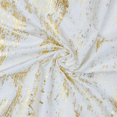 Ivory & Gold Foil Printed Velvet Fabric by the Yard