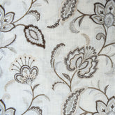 Dark Brown Cotton Embroidery Fabric by the Yard