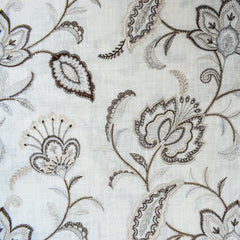 Dark Brown Cotton Embroidery Fabric by the Yard