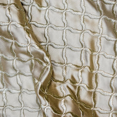 Gold Zari Satin Zari Embroidery Fabric by the Yard