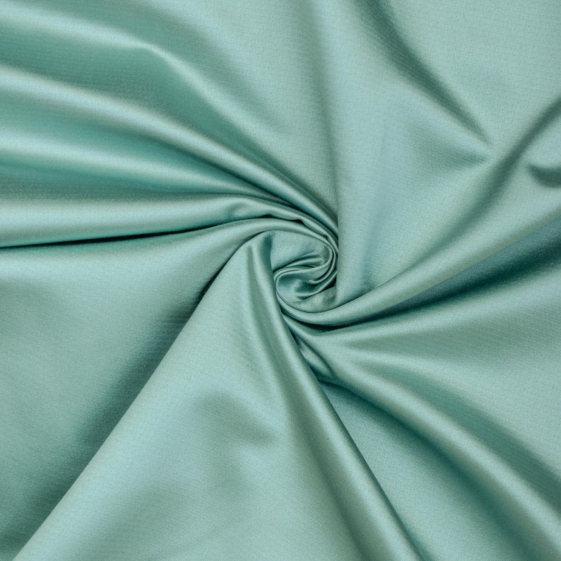 Ice Green Heavy Satin Fabric by the Yard