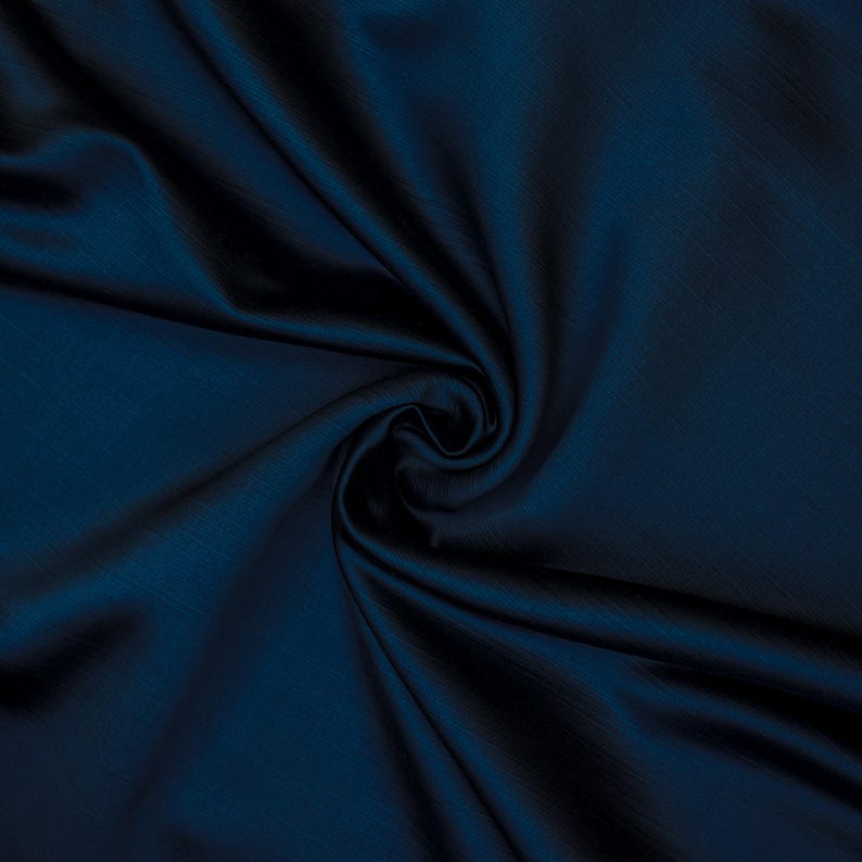 Navy Blue Heavy Satin Fabric by the Yard