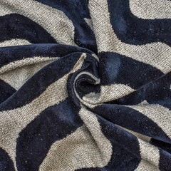 Black Jacquard Velvet Fabric by the Yard, Black Velvet Fabric