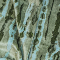 Green Jacquard Velvet Fabric by the Yard, Green Velvet Fabric