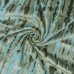Green Jacquard Velvet Fabric by the Yard, Green Velvet Fabric