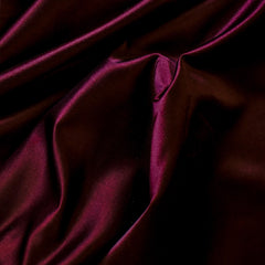 Wine Heavy Satin Fabric by the Yard, Red Satin Fabric