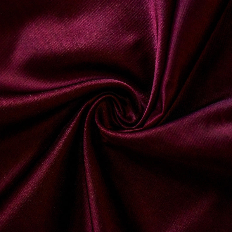 Wine Heavy Satin Fabric by the Yard