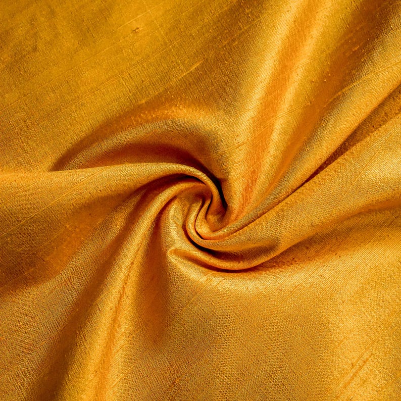Golden Yellow Silk Dupioni Fabric by the Yard