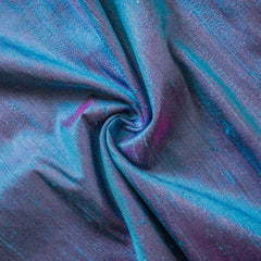 Blue & Pink Silk Dupioni Fabric by the Yard