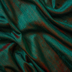 Green & Red Silk Dupioni Fabric by the Yard, Green Silk Fabric
