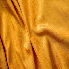 Golden Yellow Silk Dupioni Fabric by the Yard, Yellow Silk Fabric