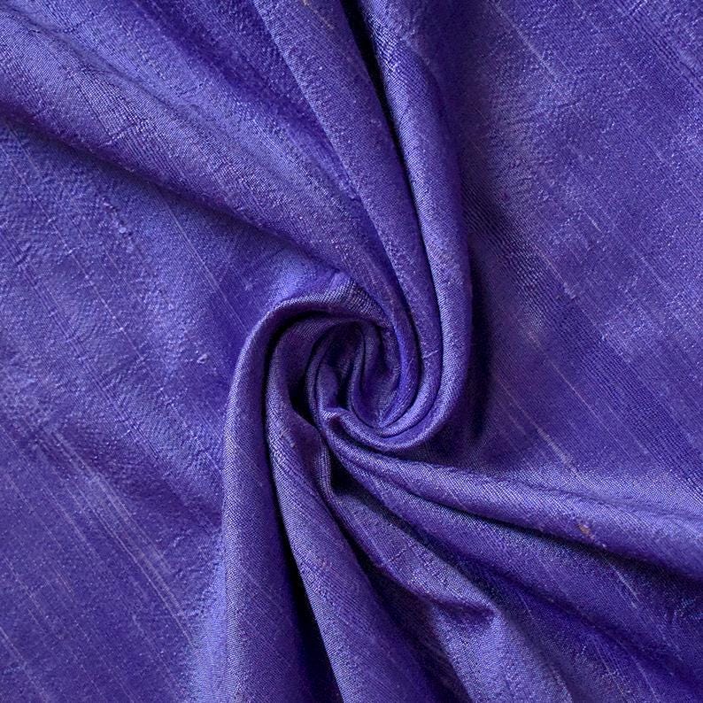 Dark Periwinkle Silk Dupioni Fabric by the Yard