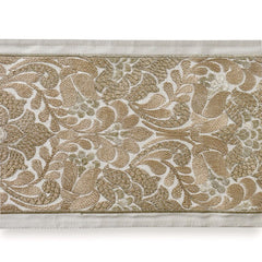Baroque-Inspired Scroll work Border in Champagne Gold by the Yard, Floral Curtain Tape, 7 Inches (177 mm)