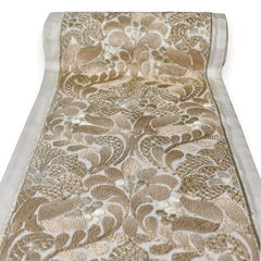 Baroque-Inspired Scroll work Border in Champagne Gold by the Yard, Floral Curtain Tape, 7 Inches (177 mm)