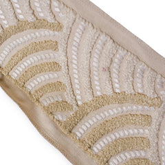 Beige & Cream Scallop Wave Embroidered Trim by the Yard, Art Deco Textured Embroidery, 5 Inches (127 mm)