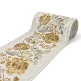 Antique Gold Bloom Embroidered Border