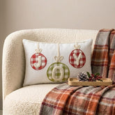 White Linen Decorative Joy Lumbar Pillow Cover - Joyful Cheer
