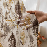 Feather Print Sheer Curtain Fabric by the Yard