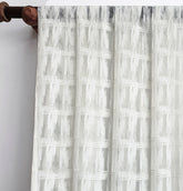 Ivory Illustrations Sheer Printed Velvet Curtain Panels