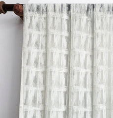 Ivory Illustrations Sheer Printed Velvet Curtain Panels