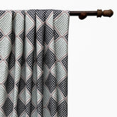 Knotted Vibes Navy Blue Cotton Embroidery Curtain Panels