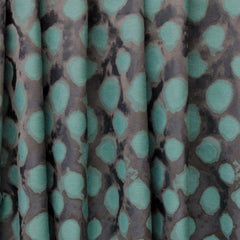 Aquatic Green Leaves Print Jacquard Weave Curtain Panels