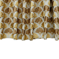 Golden N Bronze Flowers Cotton Embroidered Curtain Panels